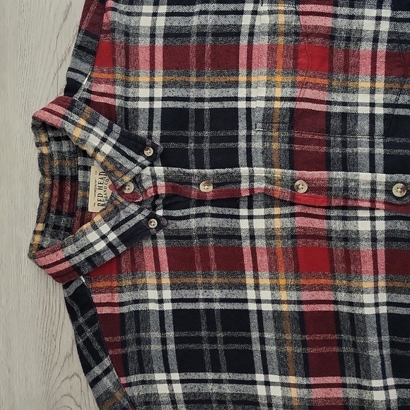 🛍Red Head‎ Mens L Red Black Plaid Long Sleeve Collared Button Down Western - Picture 3 of 7